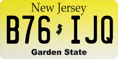 NJ license plate B76IJQ