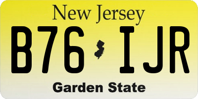 NJ license plate B76IJR