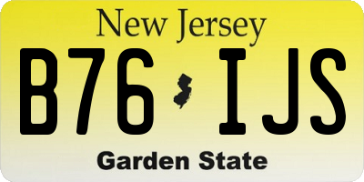 NJ license plate B76IJS