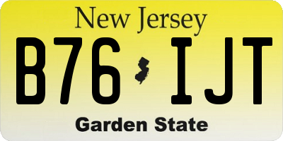 NJ license plate B76IJT