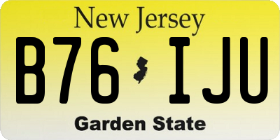 NJ license plate B76IJU