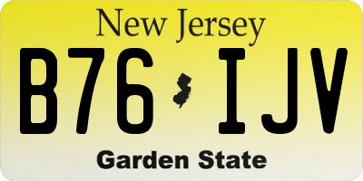 NJ license plate B76IJV