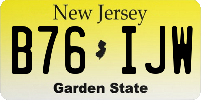 NJ license plate B76IJW
