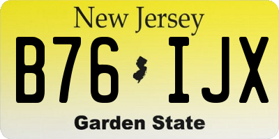 NJ license plate B76IJX