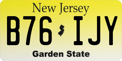 NJ license plate B76IJY