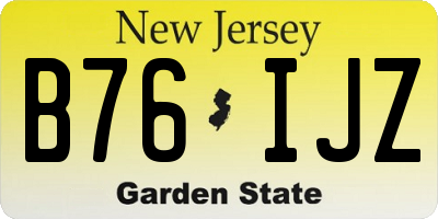 NJ license plate B76IJZ