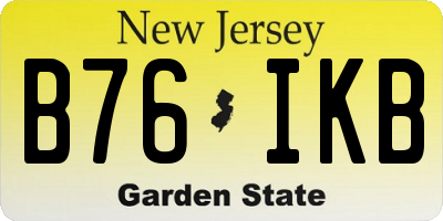 NJ license plate B76IKB