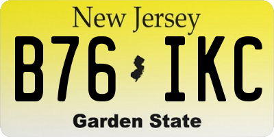 NJ license plate B76IKC