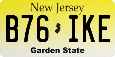 NJ license plate B76IKE