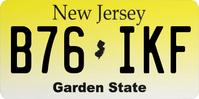 NJ license plate B76IKF