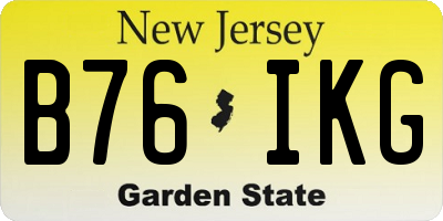 NJ license plate B76IKG