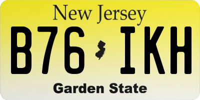 NJ license plate B76IKH