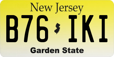 NJ license plate B76IKI