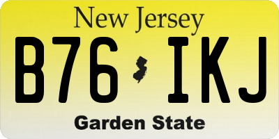 NJ license plate B76IKJ