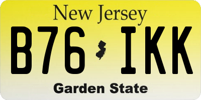 NJ license plate B76IKK