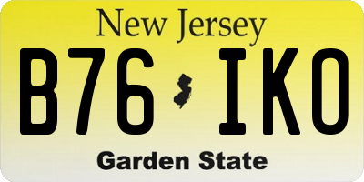 NJ license plate B76IKO