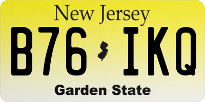 NJ license plate B76IKQ