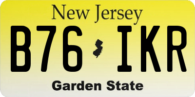 NJ license plate B76IKR