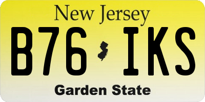 NJ license plate B76IKS
