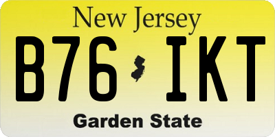 NJ license plate B76IKT