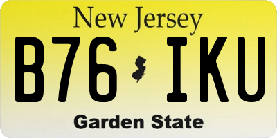 NJ license plate B76IKU