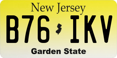 NJ license plate B76IKV