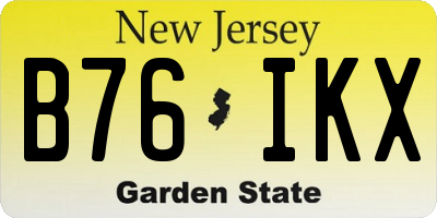 NJ license plate B76IKX