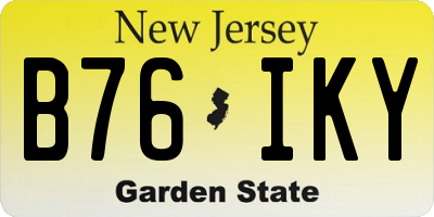 NJ license plate B76IKY