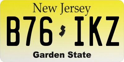 NJ license plate B76IKZ