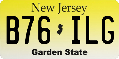 NJ license plate B76ILG