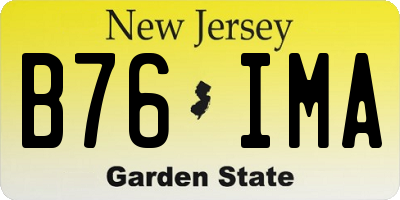 NJ license plate B76IMA