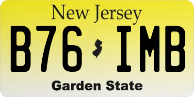 NJ license plate B76IMB