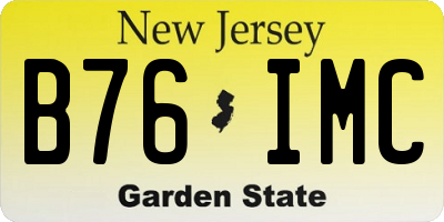 NJ license plate B76IMC
