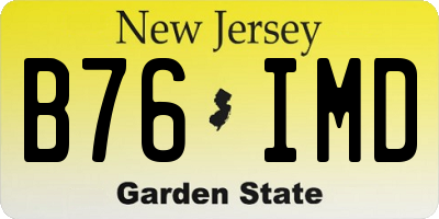 NJ license plate B76IMD