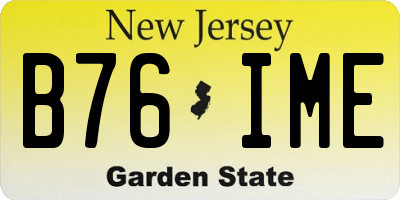NJ license plate B76IME