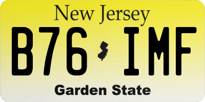 NJ license plate B76IMF