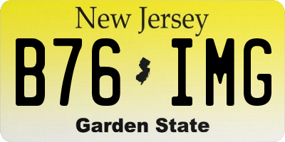 NJ license plate B76IMG