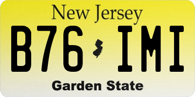 NJ license plate B76IMI