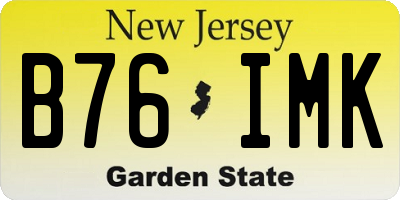 NJ license plate B76IMK