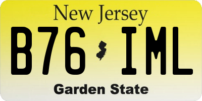 NJ license plate B76IML