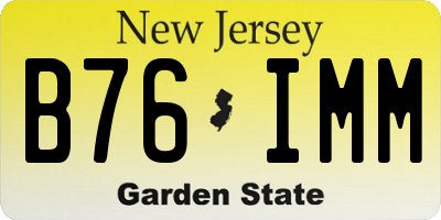 NJ license plate B76IMM