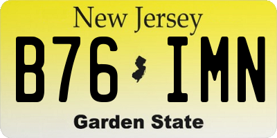 NJ license plate B76IMN