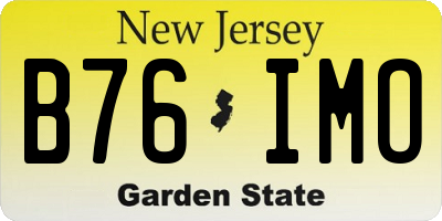 NJ license plate B76IMO