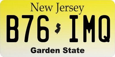 NJ license plate B76IMQ