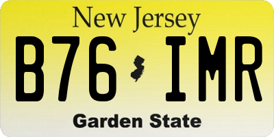 NJ license plate B76IMR