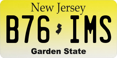 NJ license plate B76IMS