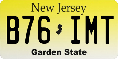 NJ license plate B76IMT