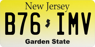 NJ license plate B76IMV
