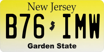 NJ license plate B76IMW