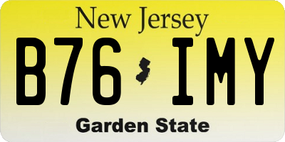 NJ license plate B76IMY